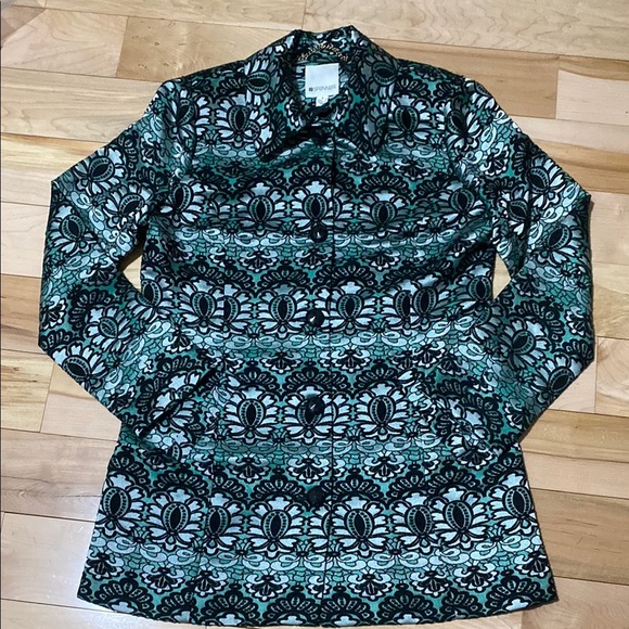 Spanned Green and Black Patterned Jacket - Picture 1 of 11